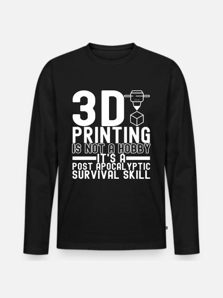 Impression 3D - T-shirt manches longues Premium bio Homme - noir