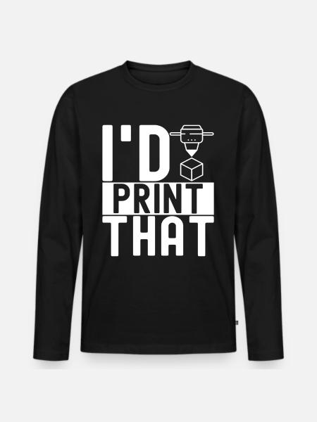 Impression 3D - T-shirt manches longues Premium bio Homme - noir