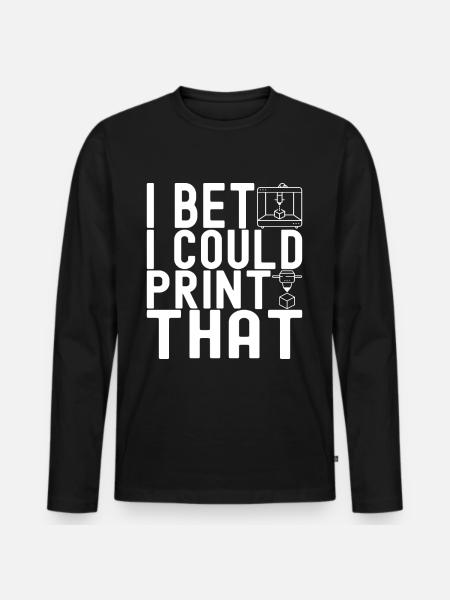 Impression 3D - T-shirt manches longues Premium bio Homme - noir