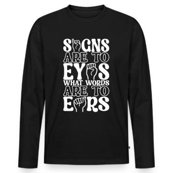 Sourds sourds muets sourds - T-shirt manches longues Premium bio Homme - noir - Devant - Nico (187cm)