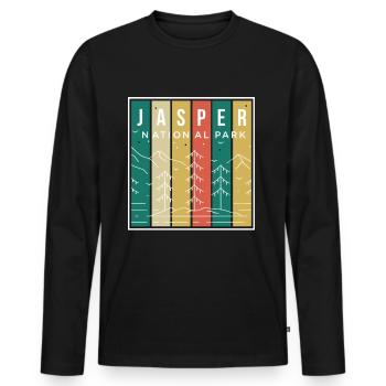 Parc national Jasper Canada Souvenir Mountains Cam - T-shirt manches longues Premium bio Homme - noir - Devant - Nico (187cm)