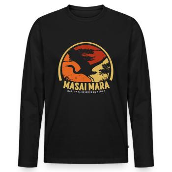 Masai Mara National Reserve Kenya Serengeti Wildti - Men's Premium Organic Long Sleeve Shirt - black - Front - Nico (187cm)