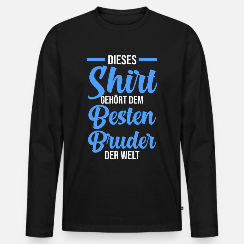Bester Bruder der Welt - Männer Premium Bio Langarmshirt - Schwarz