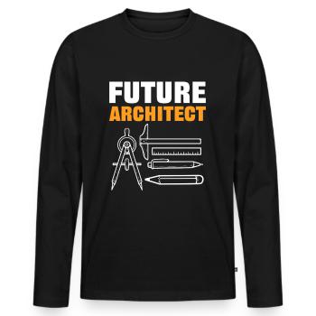 Architecte Architecture Architecture Etudiant Ingenieu - T-shirt manches longues Premium bio Homme - noir - Devant - Nico (187cm)