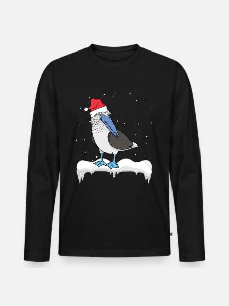 Seabird Blue-footed - Men's Premium Organic Long Sleeve Shirt - black
