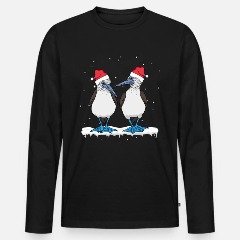 Seevögel Blaufußtölpel - Männer Premium Bio Langarmshirt - Schwarz