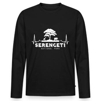 Serengeti National Park Tanzania Africa Safari Big - Men's Premium Organic Long Sleeve Shirt - black - Front - Nico (187cm)