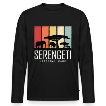 Tanzania National Park Africa Safari Serengeti Souv - Men's Premium Organic Long Sleeve Shirt - black - Front - Nico (187cm)
