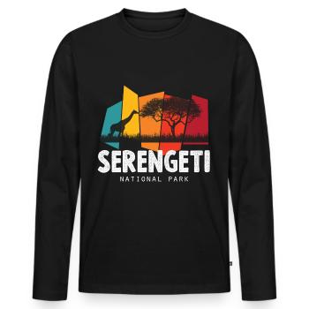 Serengeti Safari National Park Africa Savannah Giraf - Men's Premium Organic Long Sleeve Shirt - black - Front - Nico (187cm)