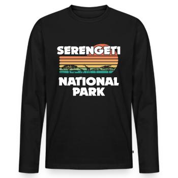 Serengeti National Park Africa Safari in the Savann - Men's Premium Organic Long Sleeve Shirt - black - Front - Nico (187cm)