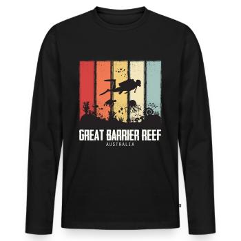 Great Barrier Reef Diving Australia Coral Reef - Men's Premium Organic Long Sleeve Shirt - black - Front - Nico (187cm)