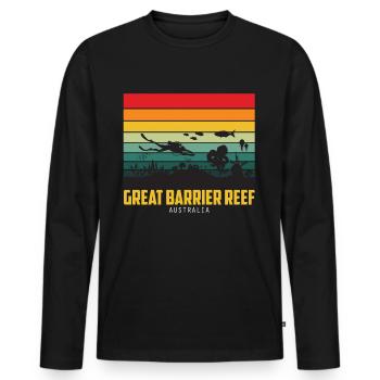 Coral Reef Australia Great Barrier Reef Diving - Men's Premium Organic Long Sleeve Shirt - black - Front - Nico (187cm)