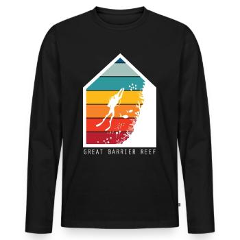 Coral Reef Sea Australia Great Barrier Reef Ta - Men's Premium Organic Long Sleeve Shirt - black - Front - Nico (187cm)