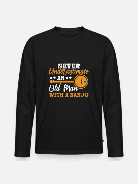 Old man with a - Men's Premium Organic Long Sleeve Shirt - black