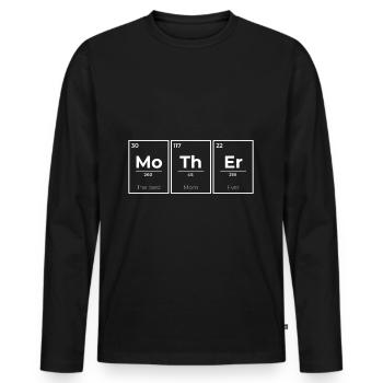 Mutter - periodic table Mother - Männer Premium Bio Langarmshirt - Schwarz - Vorne - Nico (187cm)