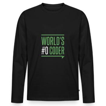 Programmeur - créateurs codeurs monde #0 codeur - T-shirt manches longues Premium bio Homme - noir - Devant - Nico (187cm)