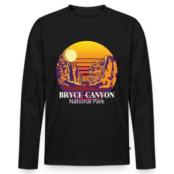 Bryce Canyon Souvenir Parc National Rocks Utah Cam - T-shirt manches longues Premium bio Homme - noir - Devant - Nico (187cm)