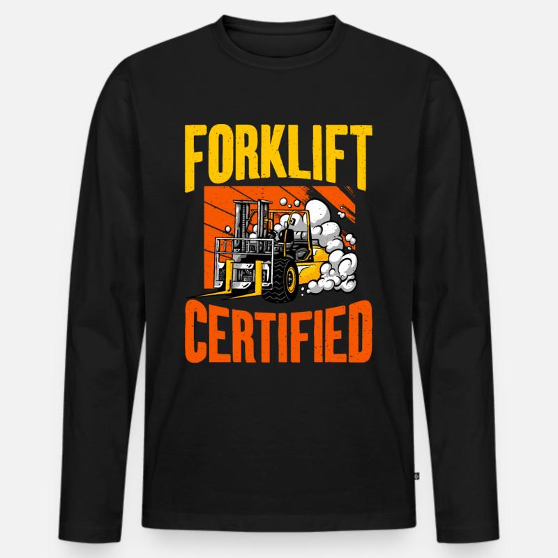 Gabelstapler-zertifizierter - Männer Premium Bio Langarmshirt - Schwarz
