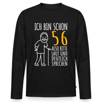 56 Geburtstag Mann Geschenk Lustig 56er 56 Jahre - Männer Premium Bio Langarmshirt - Schwarz - Vorne - Nico (187cm)