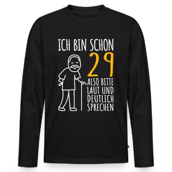 29 Geburtstag Mann Geschenk Lustig 29er 29 Jahre - Männer Premium Bio Langarmshirt - Schwarz - Vorne - Nico (187cm)