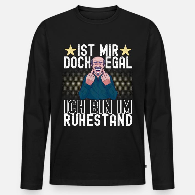 Ruhestand Rente - Männer Premium Bio Langarmshirt - Schwarz