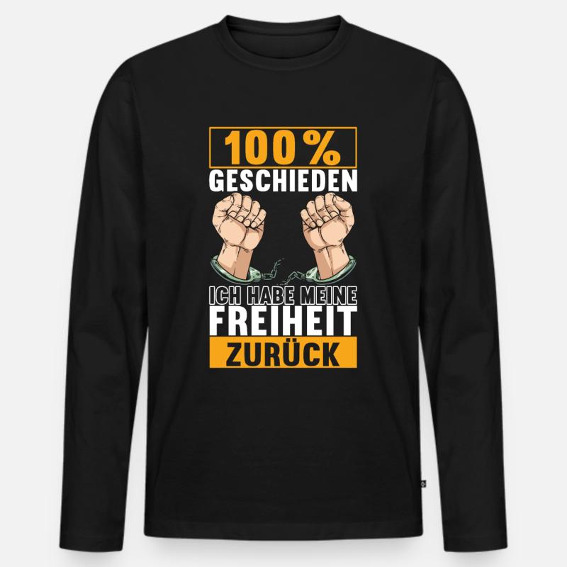 Geschieden Scheidung - Männer Premium Bio Langarmshirt - Schwarz