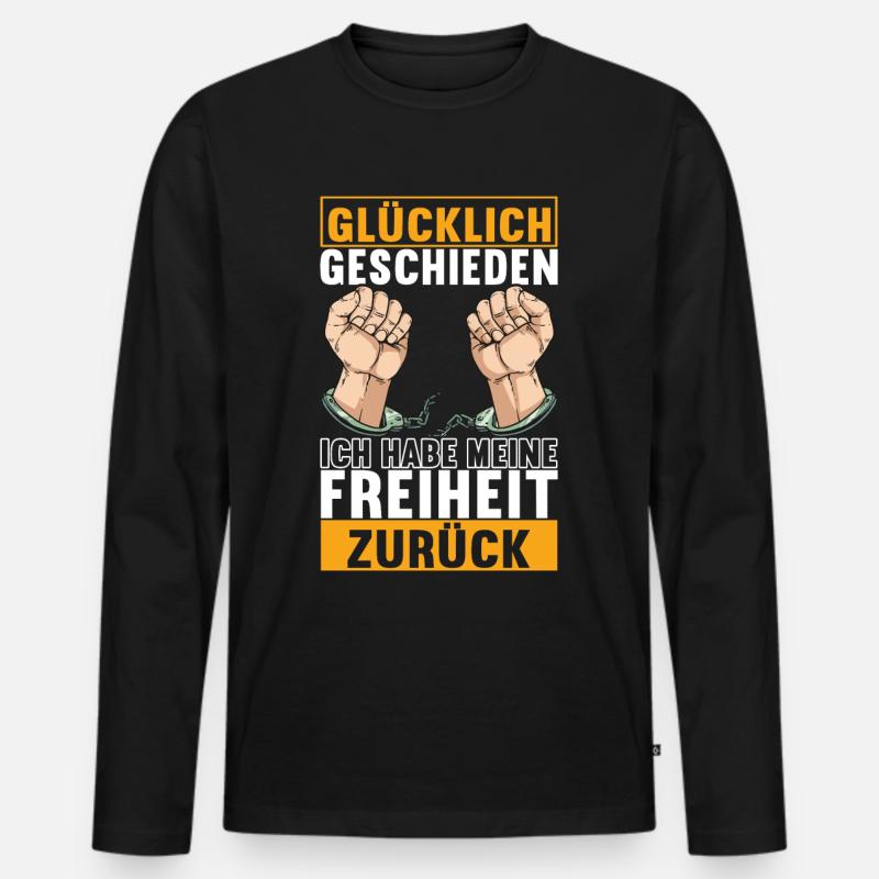 Geschieden Scheidung - Männer Premium Bio Langarmshirt - Schwarz