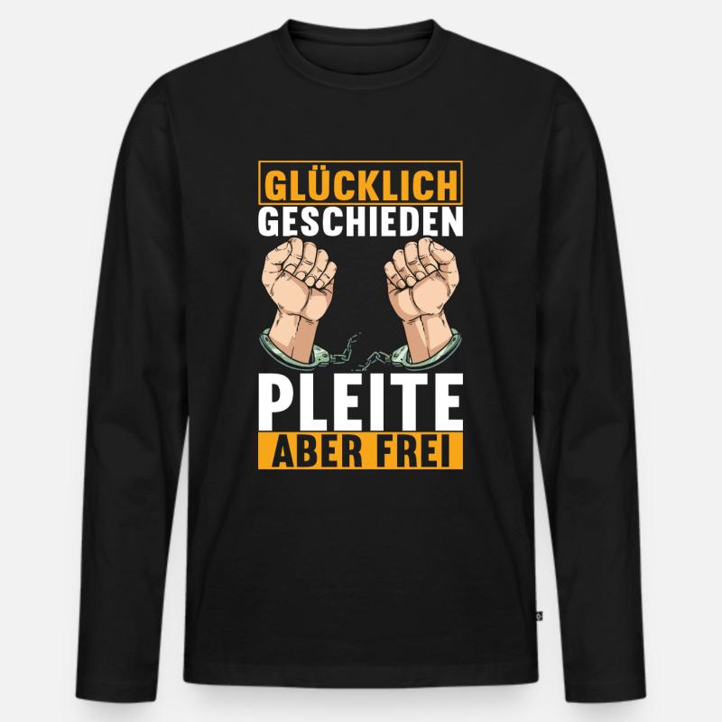 Geschieden Scheidung - Männer Premium Bio Langarmshirt - Schwarz
