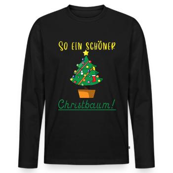 Christbaumloben Christbaum Weihnachten - Männer Premium Bio Langarmshirt - Schwarz - Vorne - Nico (187cm)