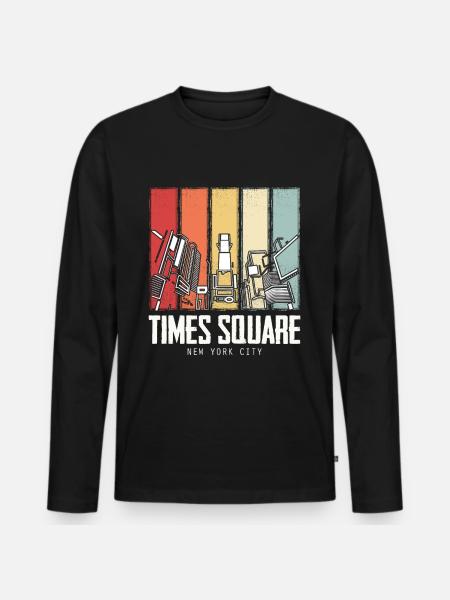 New York Souvenir Times Square NY Walking Tour Tour - Men's Premium Organic Long Sleeve Shirt - black