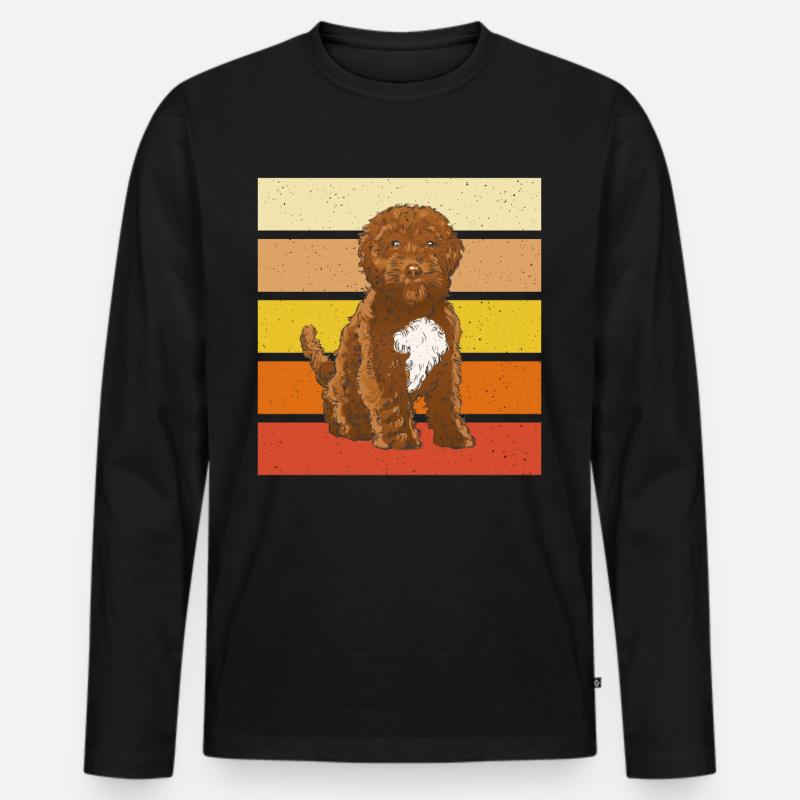 Retro Kleidung für Cockapoo - Männer Premium Bio Langarmshirt - Schwarz