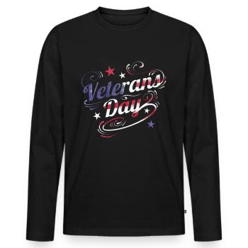 US Flag Colored Logo For Veterans Day - Männer Premium Bio Langarmshirt - Schwarz - Vorne - Nico (187cm)