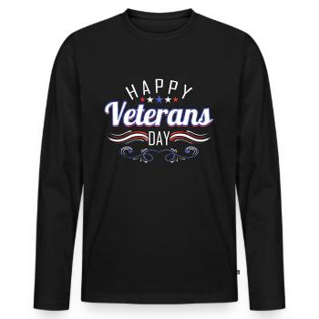 Patriotic Logo For Veterans Day - Männer Premium Bio Langarmshirt - Schwarz - Vorne - Nico (187cm)