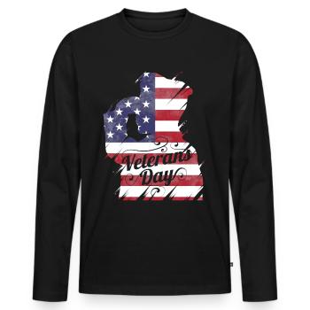 Patriotic Salute US Flag For Veterans Day - Männer Premium Bio Langarmshirt - Schwarz - Vorne - Nico (187cm)