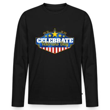 Logo To Celebrate Veterans Day - Männer Premium Bio Langarmshirt - Schwarz - Vorne - Nico (187cm)