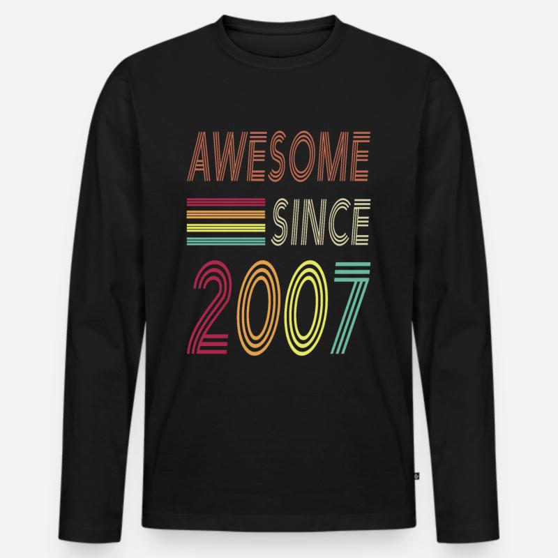 Awesome since 2007 - Männer Premium Bio Langarmshirt - Schwarz