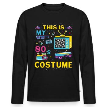 This is my 80s Costume - Men's Premium Organic Long Sleeve Shirt - black - Front - Nico (187cm)