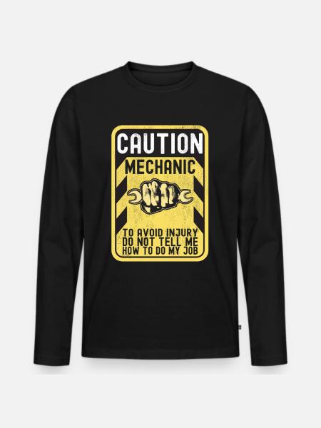 Car mechanic Mechatronics technician - Men's Premium Organic Long Sleeve Shirt - black