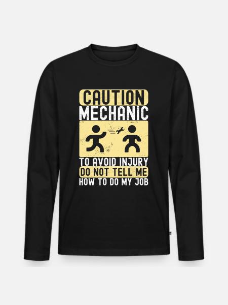 Car mechanic Mechatronics technician - Men's Premium Organic Long Sleeve Shirt - black