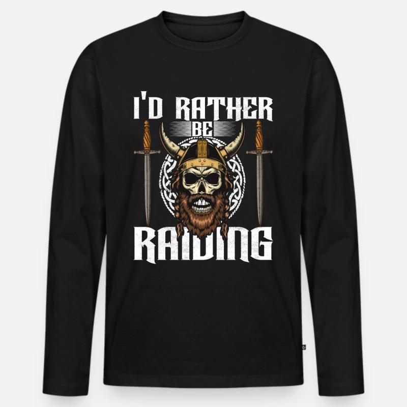 Vikinger Nordisch - Männer Premium Bio Langarmshirt - Schwarz