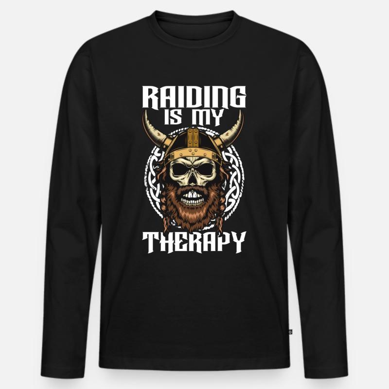 Vikinger Nordisch - Männer Premium Bio Langarmshirt - Schwarz