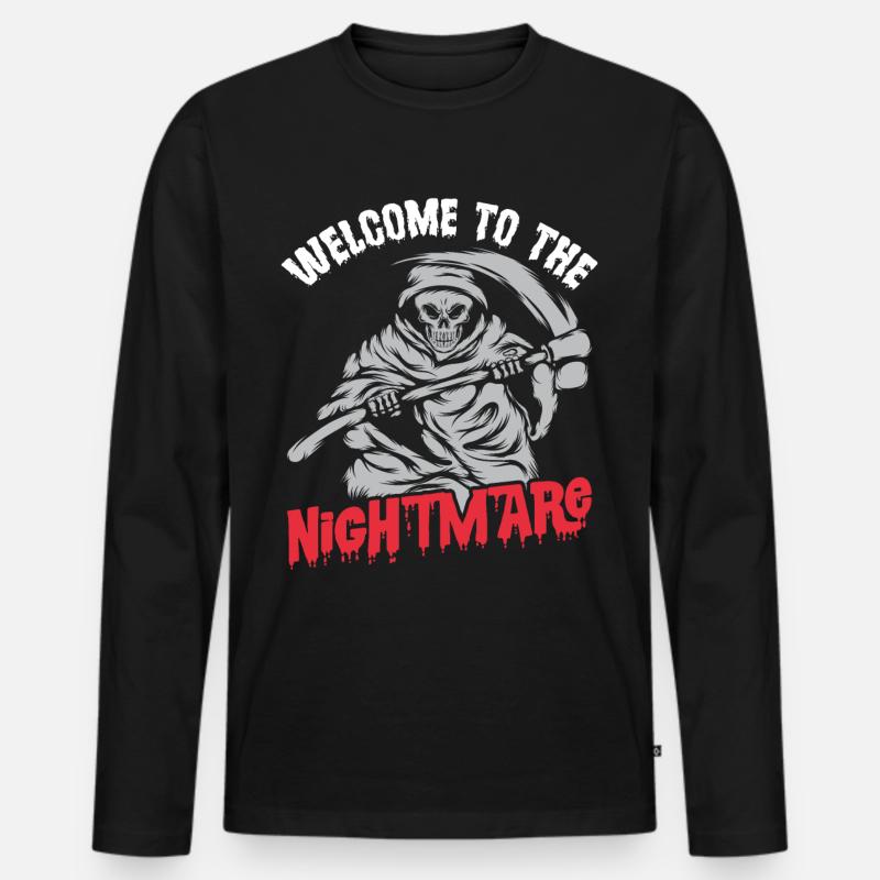 Sensenmann-Sensen-Albtraum-Engel des Todes Hallowe - Männer Premium Bio Langarmshirt - Schwarz