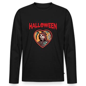 Halloween Faucheuse Faux de l’ange de la faucheuse de la mort - T-shirt manches longues Premium bio Homme - noir - Devant - Nico (187cm)