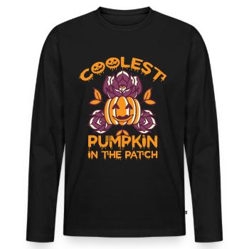 Kürbis-Blumen-Halloween-Party-Albtraum Fröhliches - Männer Premium Bio Langarmshirt - Schwarz - Vorne - Nico (187cm)