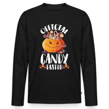 Süßigkeits-Schnupper-Halloween-Party-Albtraum-Kürb - Männer Premium Bio Langarmshirt - Schwarz - Vorne - Nico (187cm)