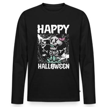 Halloween Costume Pumpkin Attack Nightmare - Men's Premium Organic Long Sleeve Shirt - black - Front - Nico (187cm)