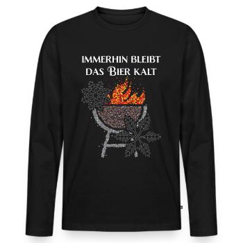Wintergrillen BBQ Grill Grillen Fleisch Winterzeit - Männer Premium Bio Langarmshirt - Schwarz - Vorne - Nico (187cm)