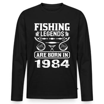 Fishing Legends Are Born In 1984 - Männer Premium Bio Langarmshirt - Schwarz - Vorne - Nico (187cm)