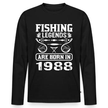 Fishing Legends Are Born In 1988 - Männer Premium Bio Langarmshirt - Schwarz - Vorne - Nico (187cm)
