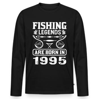 Fishing Legends Are Born In 1995 - Männer Premium Bio Langarmshirt - Schwarz - Vorne - Nico (187cm)